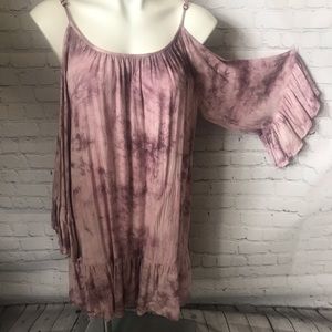 Design Lab off the shoulder tie dye dress